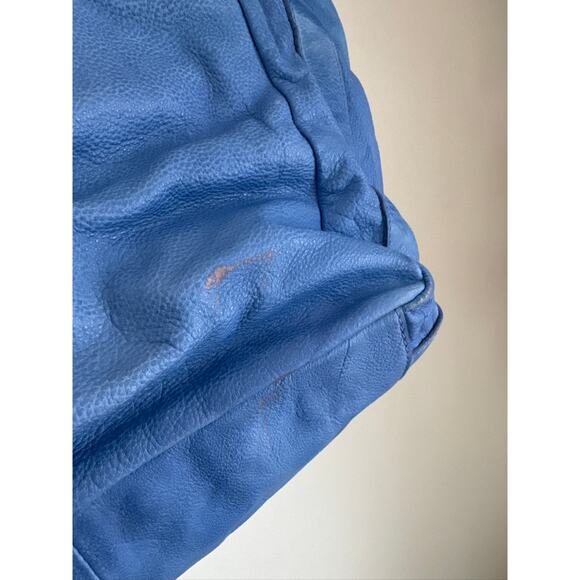 Free People Leslie Leather Boho Hobo Tote Bag in Blue - OS - Picture 7 of 8